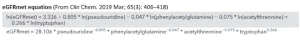 ckd-epi metabolite equations